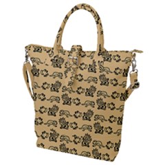 Inka Cultur Animal - Animals And Occult Religion Buckle Top Tote Bag by DinzDas