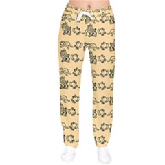 Inka Cultur Animal - Animals And Occult Religion Women Velvet Drawstring Pants by DinzDas