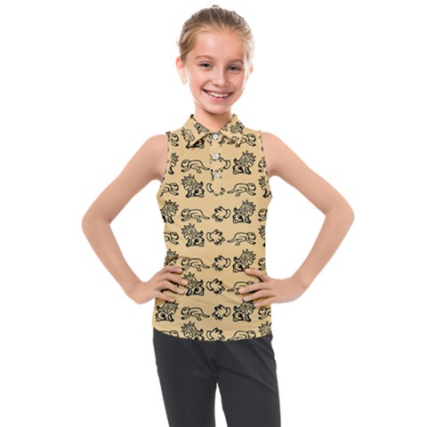 Inka Cultur Animal - Animals And Occult Religion Kids  Sleeveless Polo Tee by DinzDas