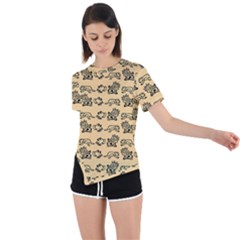 Inka Cultur Animal - Animals And Occult Religion Asymmetrical Short Sleeve Sports Tee