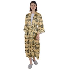 Inka Cultur Animal - Animals And Occult Religion Maxi Satin Kimono