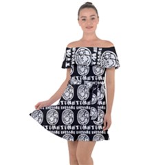 Inka Cultur Animal - Animals And Occult Religion Off Shoulder Velour Dress by DinzDas