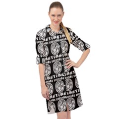 Inka Cultur Animal - Animals And Occult Religion Long Sleeve Mini Shirt Dress by DinzDas