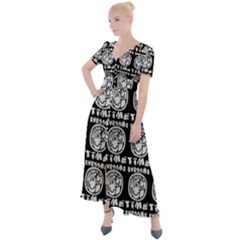 Inka Cultur Animal - Animals And Occult Religion Button Up Short Sleeve Maxi Dress