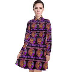 Inka Cultur Animal - Animals And Occult Religion Long Sleeve Chiffon Shirt Dress by DinzDas