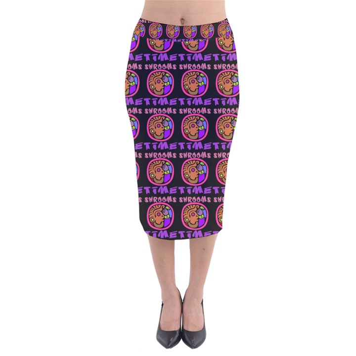 Inka Cultur Animal - Animals And Occult Religion Velvet Midi Pencil Skirt