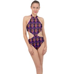 Inka Cultur Animal - Animals And Occult Religion Halter Side Cut Swimsuit by DinzDas