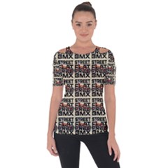 Bmx And Street Style - Urban Cycling Culture Shoulder Cut Out Short Sleeve Top by DinzDas