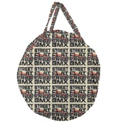 Bmx And Street Style - Urban Cycling Culture Giant Round Zipper Tote by DinzDas