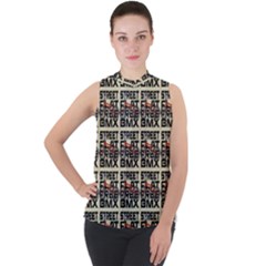 Bmx And Street Style - Urban Cycling Culture Mock Neck Chiffon Sleeveless Top by DinzDas