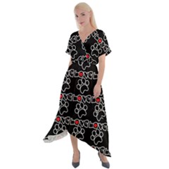 Pet Love - Dogs, Cats And All Pets Lover Cross Front Sharkbite Hem Maxi Dress by DinzDas