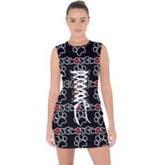 Pet Love - Dogs, Cats And All Pets Lover Lace Up Front Bodycon Dress by DinzDas