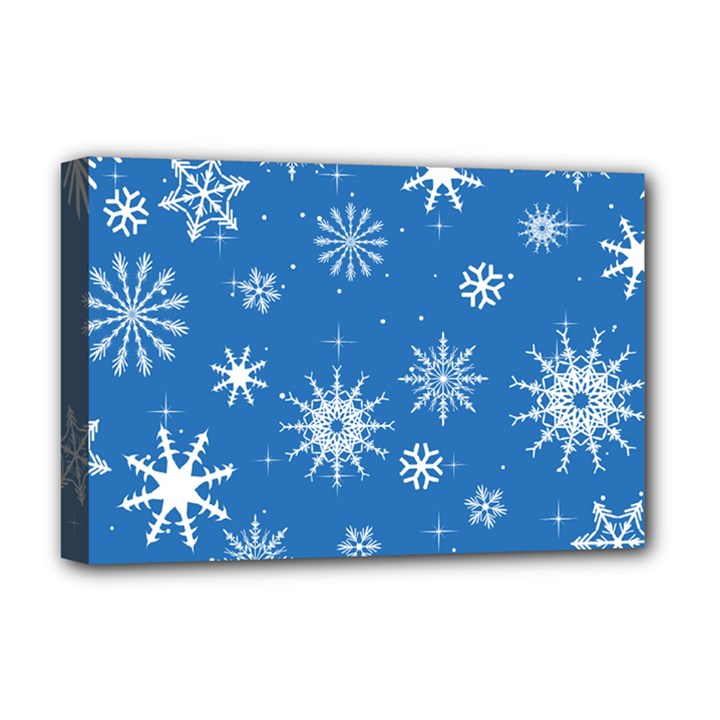 Winter Time And Snow Chaos Deluxe Canvas 18  x 12  (Stretched)