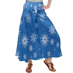 Winter Time And Snow Chaos Satin Palazzo Pants by DinzDas