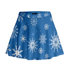 Winter Time And Snow Chaos Mini Flare Skirt by DinzDas