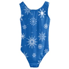 Winter Time And Snow Chaos Kids  Cut-out Back One Piece Swimsuit by DinzDas