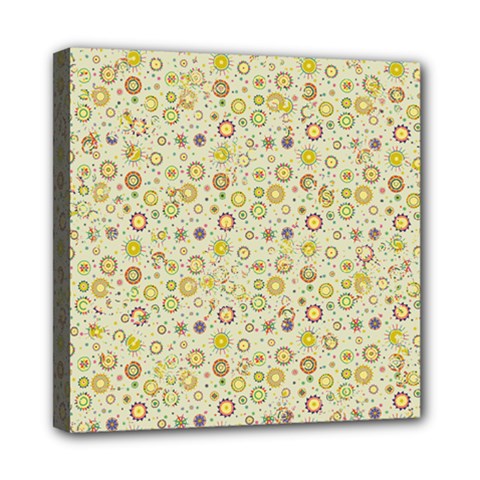 Abstract Flowers And Circle Mini Canvas 8  X 8  (stretched) by DinzDas