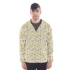 Abstract Flowers And Circle Men s Hooded Windbreaker by DinzDas