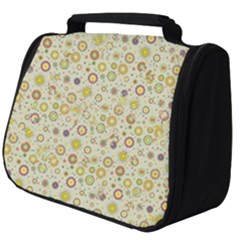 Abstract Flowers And Circle Full Print Travel Pouch (big) by DinzDas