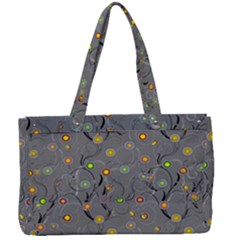 Abstract Flowers And Circle Canvas Work Bag by DinzDas