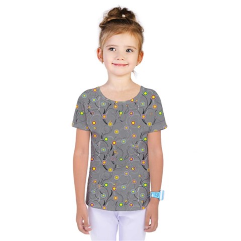 Abstract Flowers And Circle Kids  One Piece Tee by DinzDas