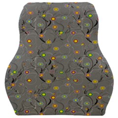 Abstract Flowers And Circle Car Seat Velour Cushion  by DinzDas