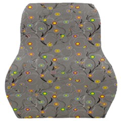 Abstract Flowers And Circle Car Seat Back Cushion  by DinzDas