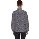 Abstract Flowers And Circle Women s High Neck Windbreaker View2