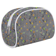 Abstract Flowers And Circle Makeup Case (medium) by DinzDas