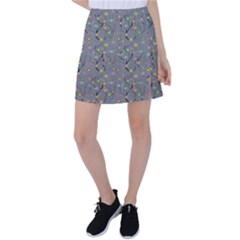 Abstract Flowers And Circle Tennis Skirt by DinzDas