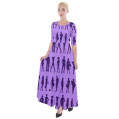 Normal People And Business People - Citizens Half Sleeves Maxi Dress by DinzDas