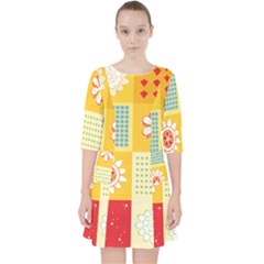 Abstract Flowers And Circle Pocket Dress by DinzDas