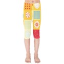 Abstract Flowers And Circle Kids  Capri Leggings  View1