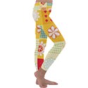 Abstract Flowers And Circle Kids  Lightweight Velour Classic Yoga Leggings View3