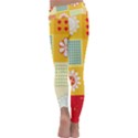 Abstract Flowers And Circle Kids  Lightweight Velour Classic Yoga Leggings View4