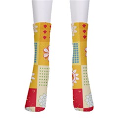 Abstract Flowers And Circle Men s Crew Socks