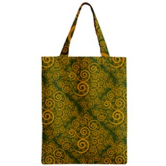 Abstract Flowers And Circle Zipper Classic Tote Bag by DinzDas