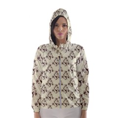 Abstract Flowers And Circle Women s Hooded Windbreaker by DinzDas