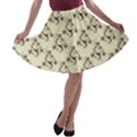 Abstract Flowers And Circle A-line Skater Skirt View1