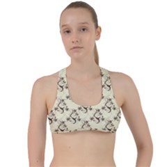 Abstract Flowers And Circle Criss Cross Racerback Sports Bra by DinzDas