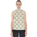 Abstract Flowers And Circle Mock Neck Shell Top View1