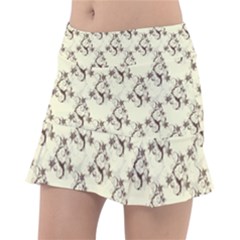 Abstract Flowers And Circle Tennis Skorts by DinzDas