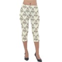 Abstract Flowers And Circle Lightweight Velour Capri Leggings  View1