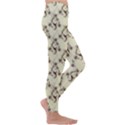 Abstract Flowers And Circle Kids  Lightweight Velour Leggings View3