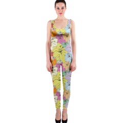 Abstract Flowers And Circle One Piece Catsuit