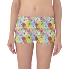 Abstract Flowers And Circle Reversible Boyleg Bikini Bottoms by DinzDas