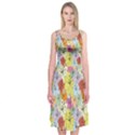 Abstract Flowers And Circle Midi Sleeveless Dress View1