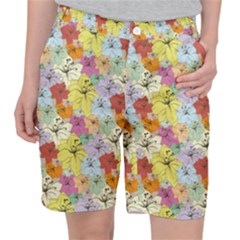 Abstract Flowers And Circle Pocket Shorts by DinzDas