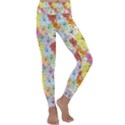 Abstract Flowers And Circle Kids  Lightweight Velour Classic Yoga Leggings View1