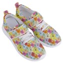 Abstract Flowers And Circle Women s Velcro Strap Shoes View3